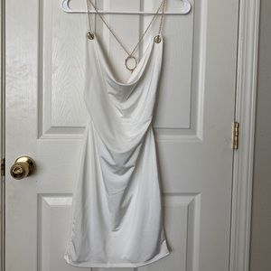 NEVER WORN - White cowl neck dress